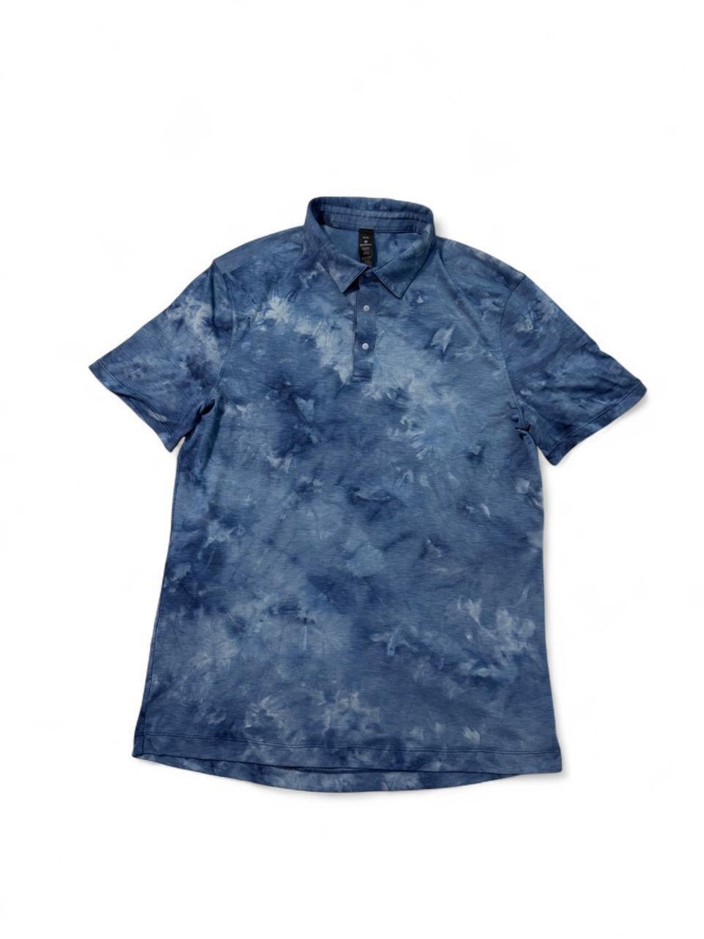 Lululemon evolution short sleeve polo shirt tie dye blue size M mens